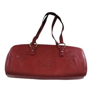 Kenneth Cole New York Red Stud-Detail Leather Shoulder Bag
